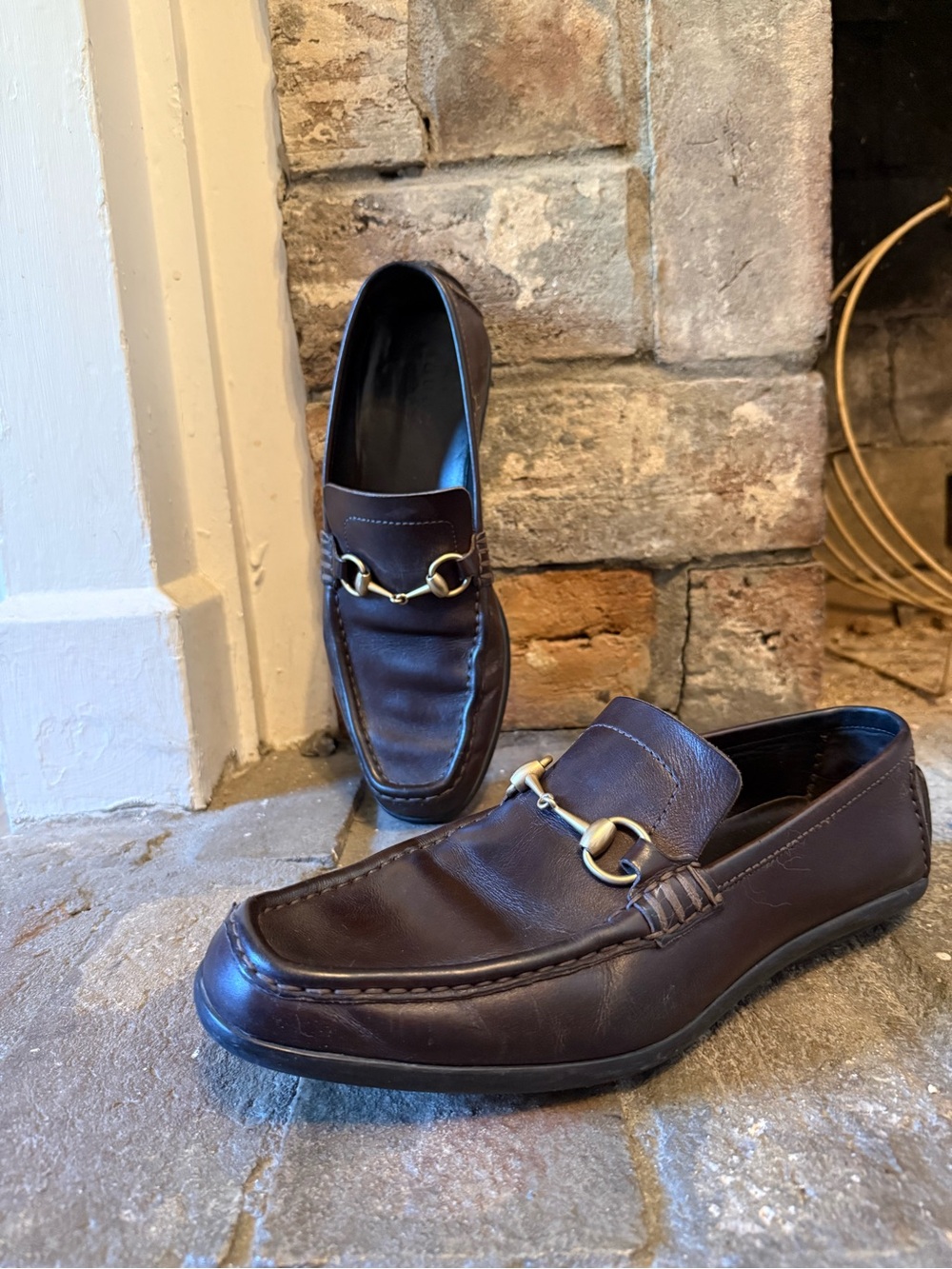 Gucci Dark Brown Leather Horsebit Loafers